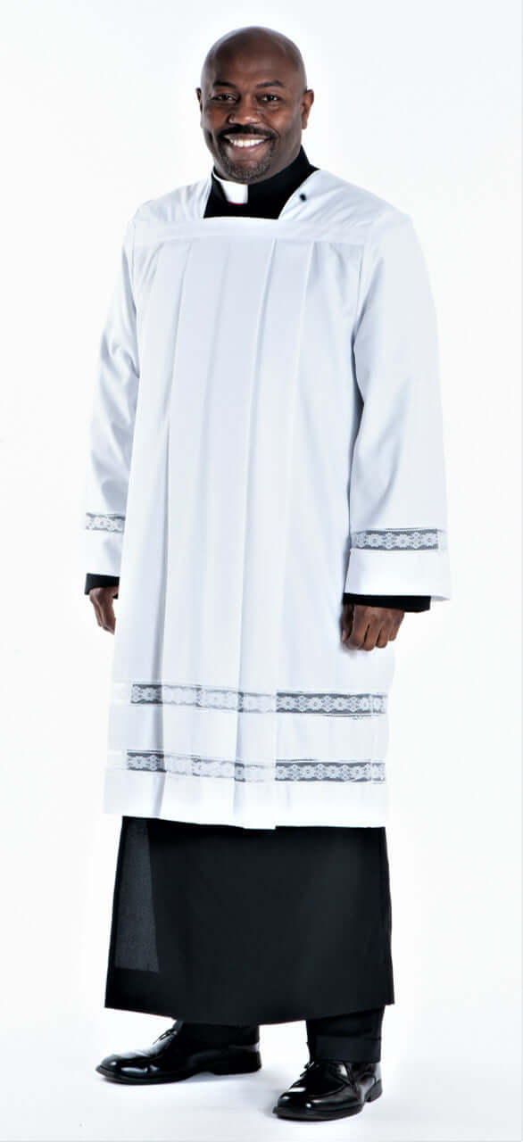 Surplice with Double Floral Lace | Divinity Clergy Wear