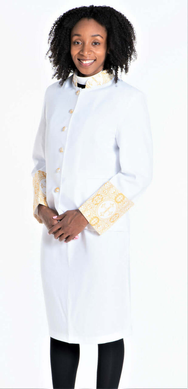 Sarah 2-Piece Jacket & Skirt Set For Ladies In White & Gold Sarah 2-Piece Jacket & Skirt Set For Ladies In White & Gold