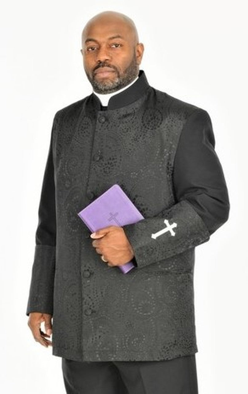 Men's Clergy Jackets worn by a pastor, featuring elegant design and stylish details, perfect for formal services.