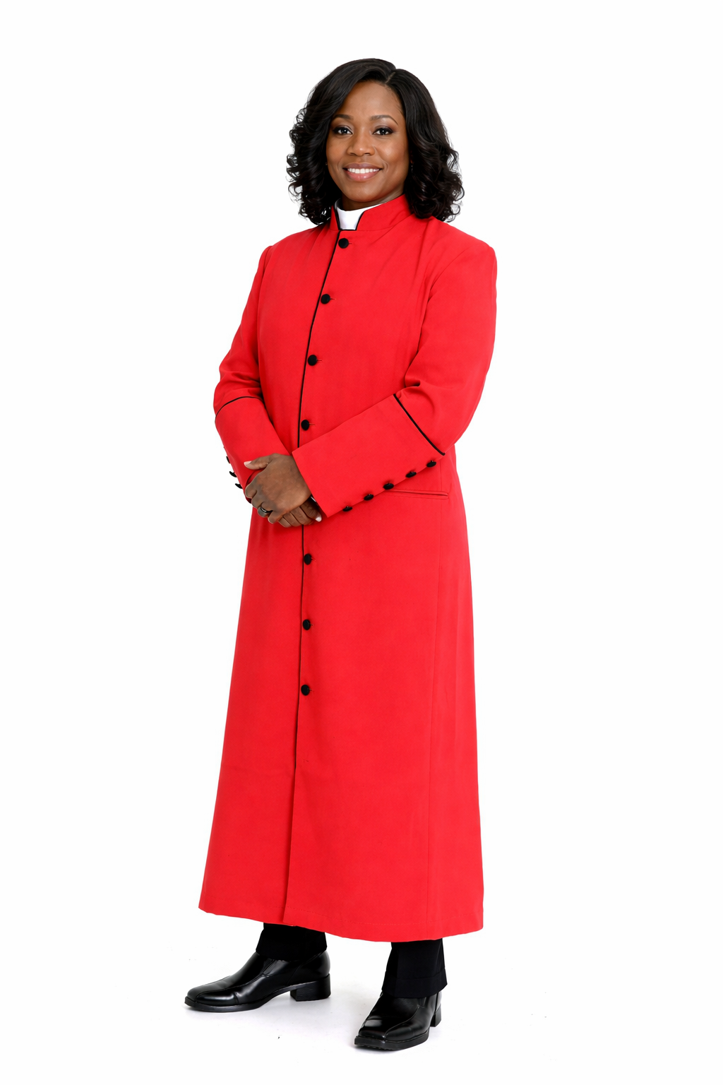 Ladies Rachel Clergy Robe in Red & Black