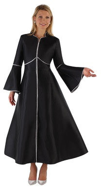 02. Ladies 1-Piece Preaching Robe Dress With Zipper Front - 3 Colors Available