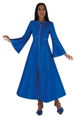 02. Ladies 1-Piece Preaching Robe Dress With Zipper Front - 3 Colors Available