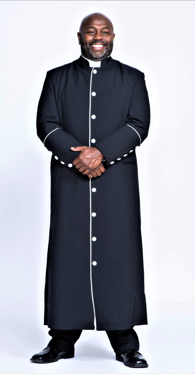 Men&#39;s Adam Clergy Robe in Black &amp; White