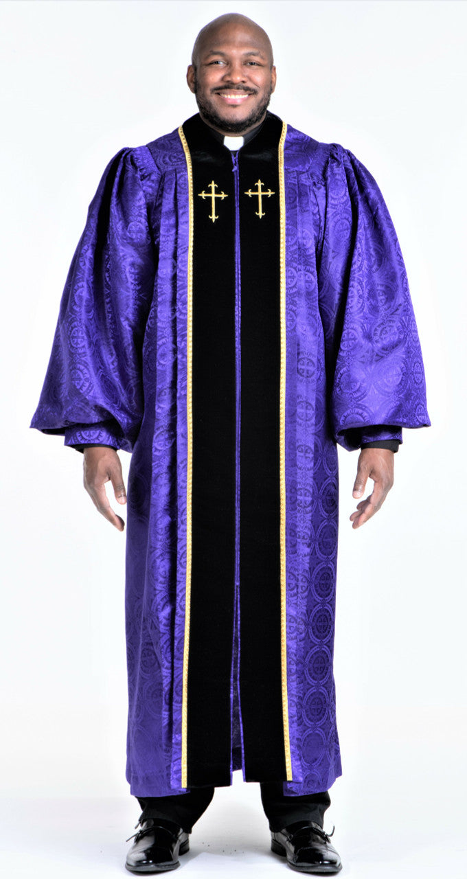 Men's JT Wesley Pulpit Robe in Purple