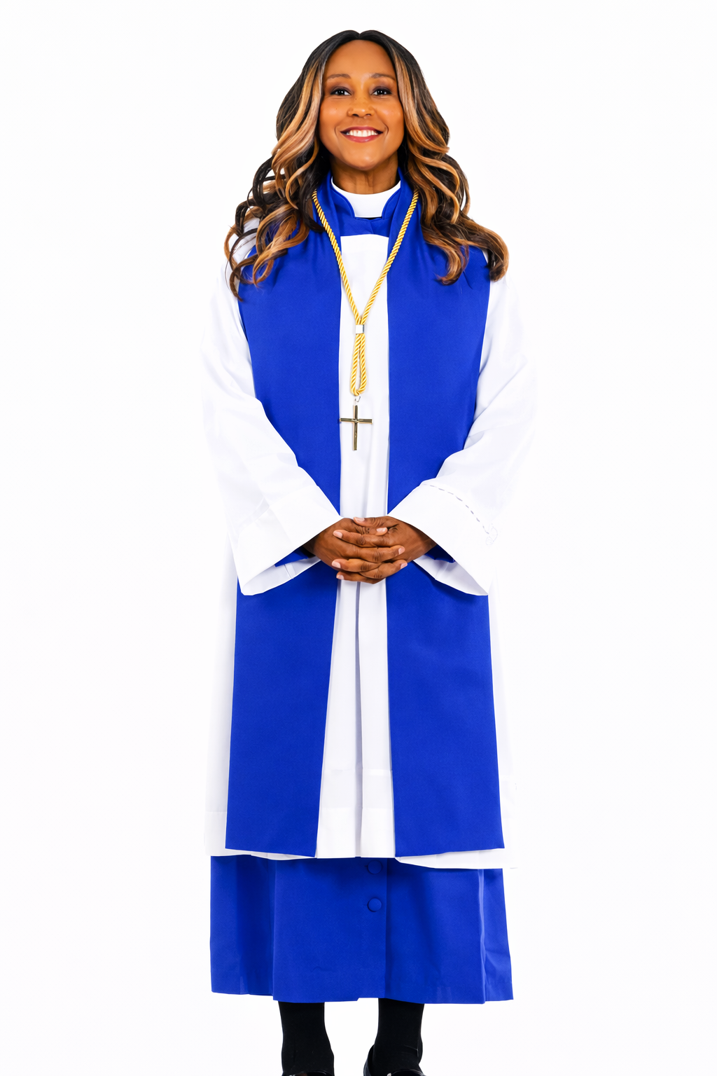 Ladies Non-Denominational Vestment in Royal Blue - 5 Pieces Included