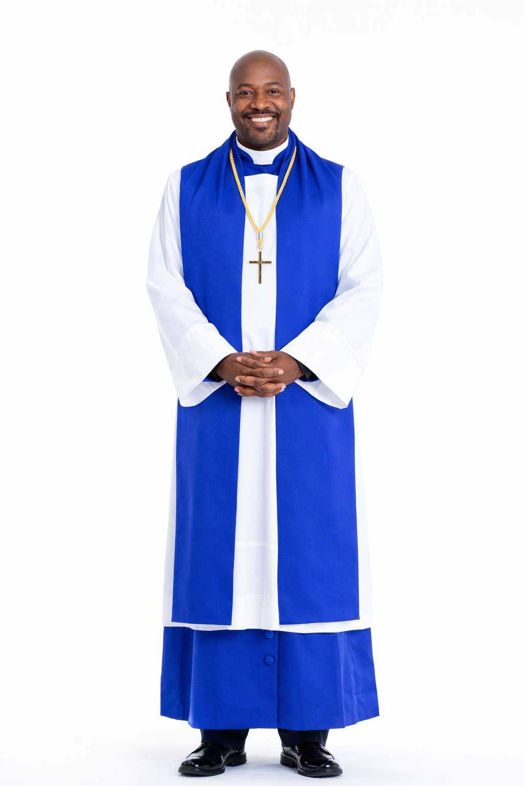 Men's Non-Denominational Vestment in Royal Blue - 5 Pieces Included