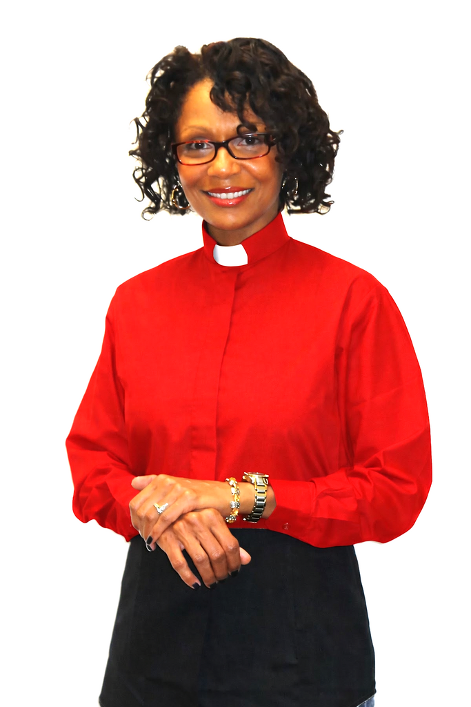 Ladies Tab Collar Clergy Shirt in red | Divinity Clergy Wear