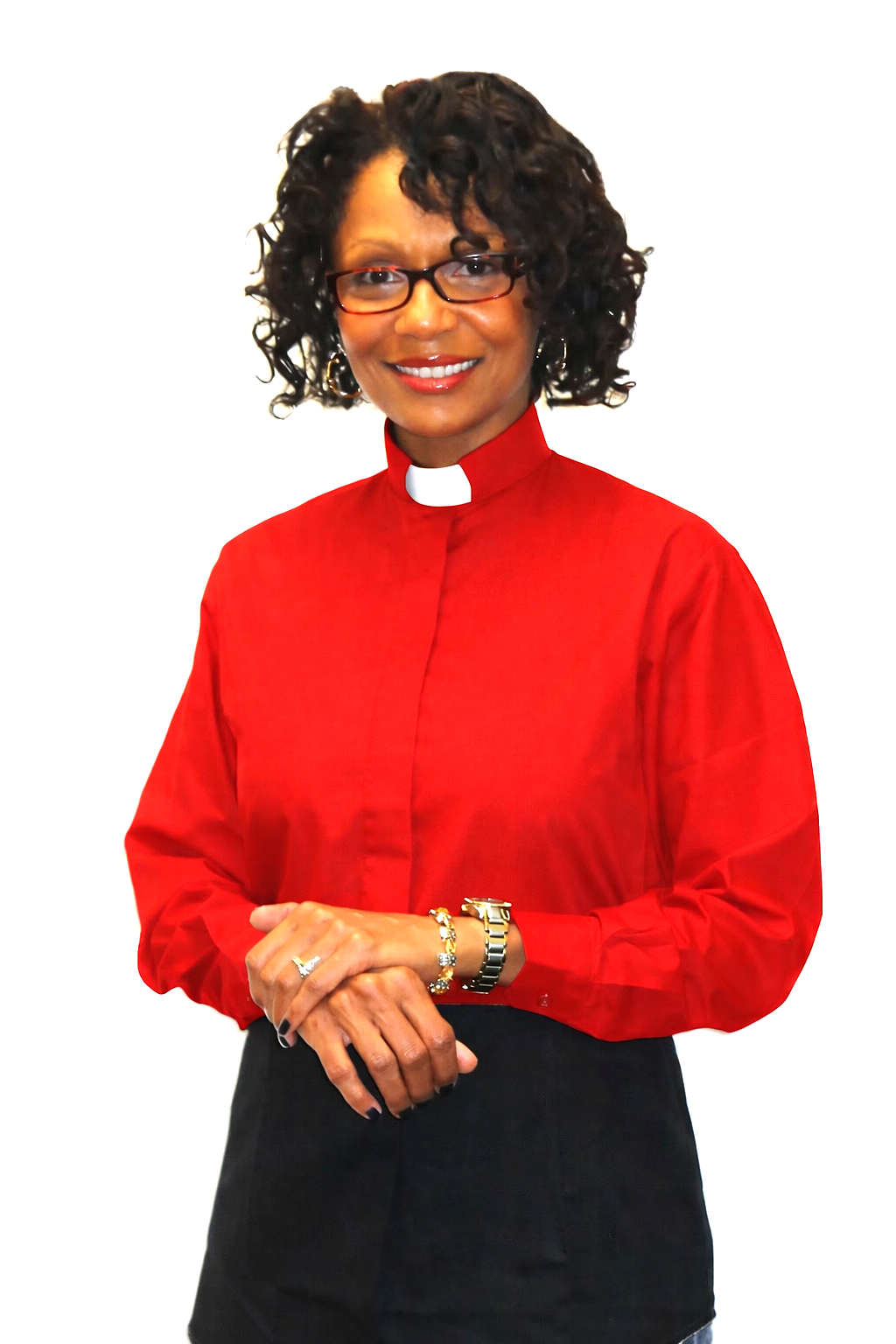 Ladies Tab Collar Clergy Shirt in Red