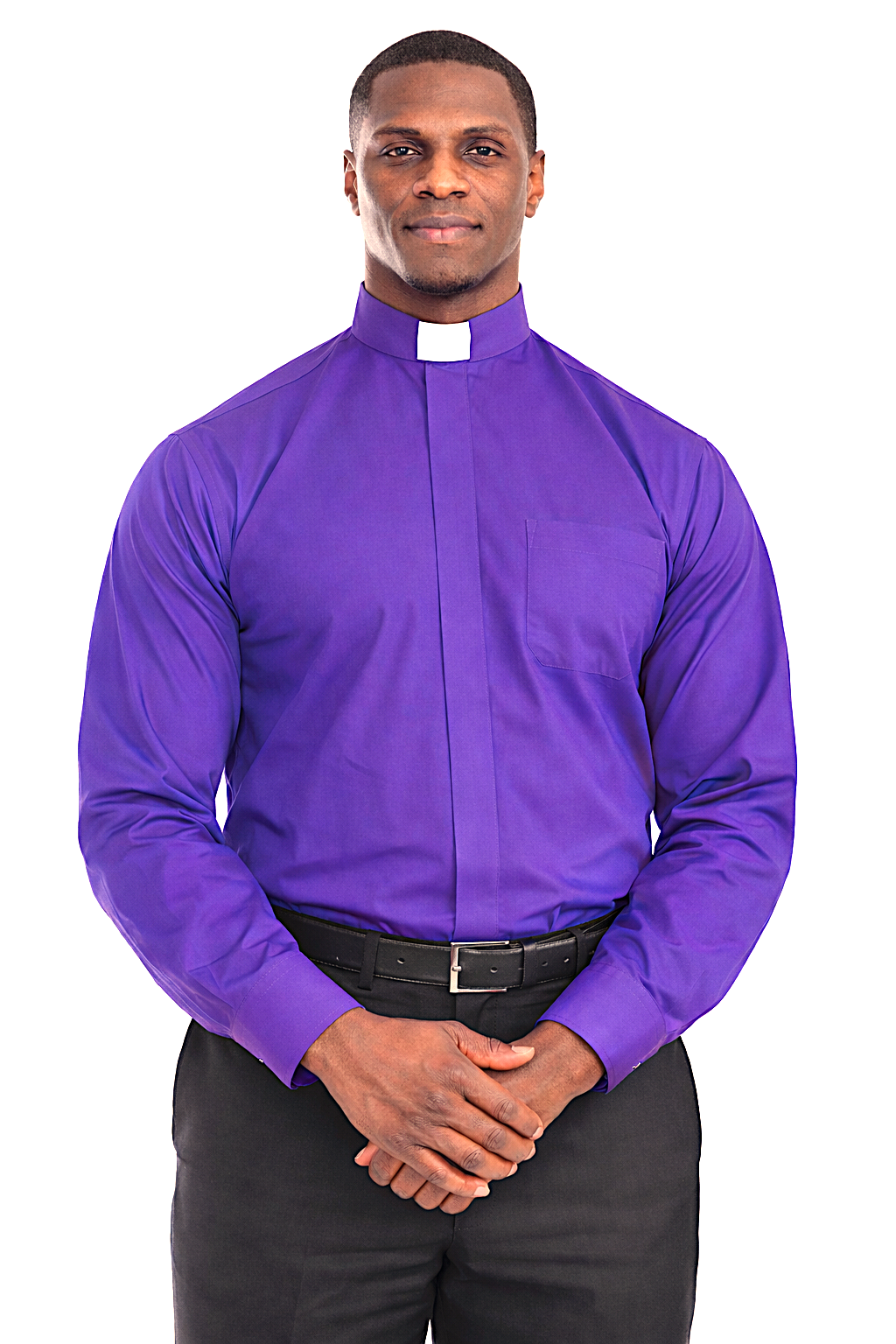 Men's Tab Collar Clergy Shirt In Purple