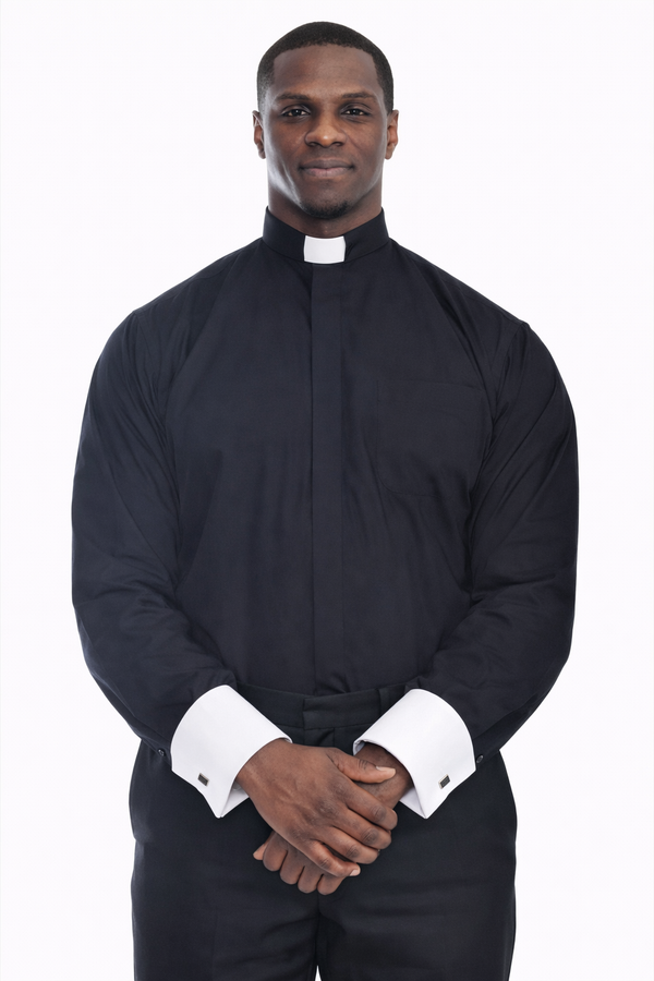 Two-Tone French Cuff Tab Collar Clergy Shirt | Divinity Clergy Wear