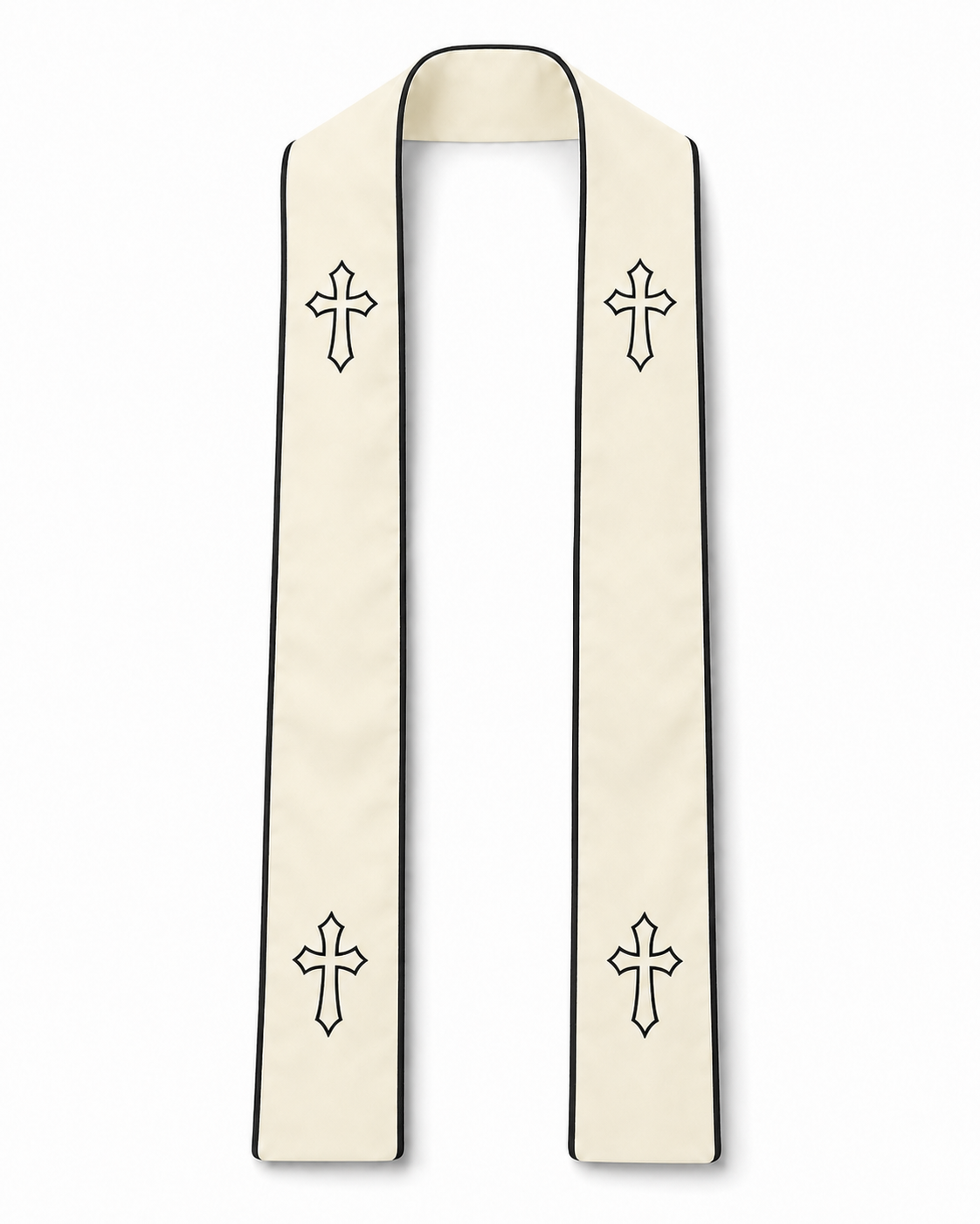 Clergy Stole in Cream & Black
