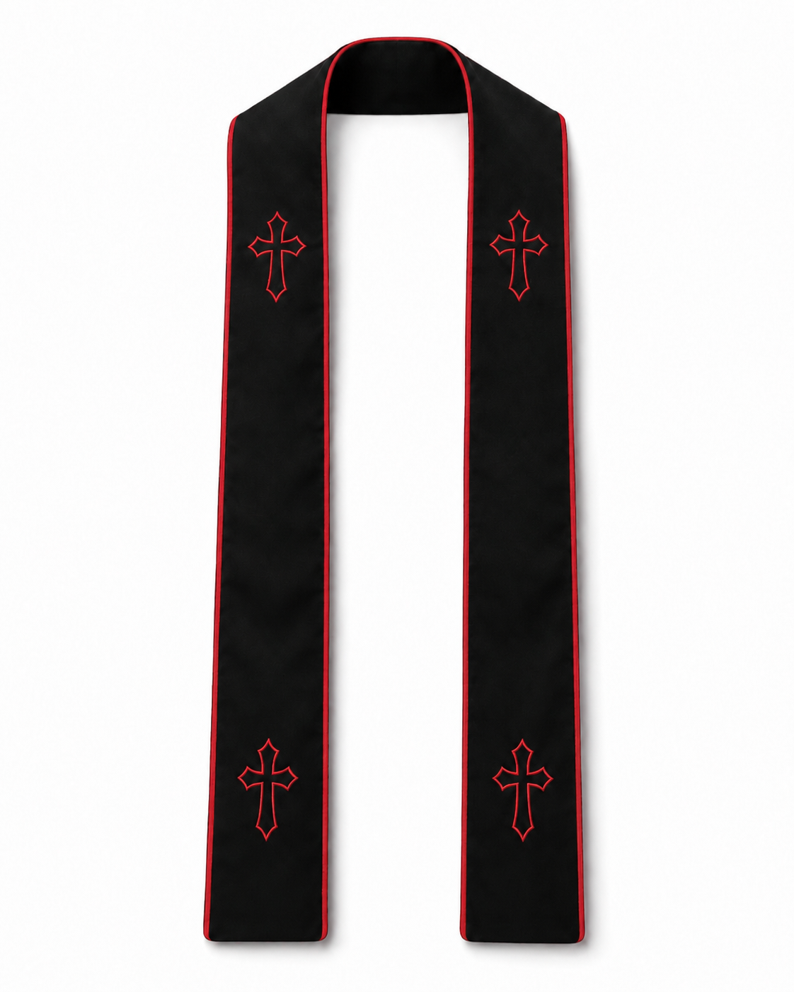 Clergy Stole in Black & Red