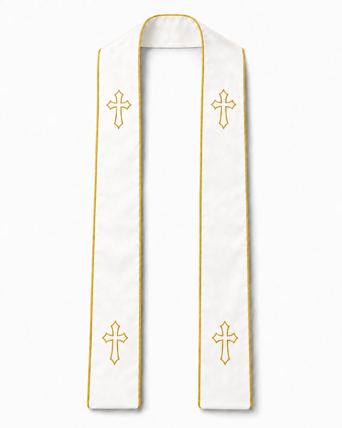 Clergy Stole in White & Gold