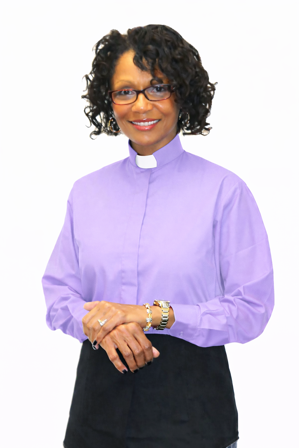 Ladies Tab Collar Clergy Shirt in Lavender