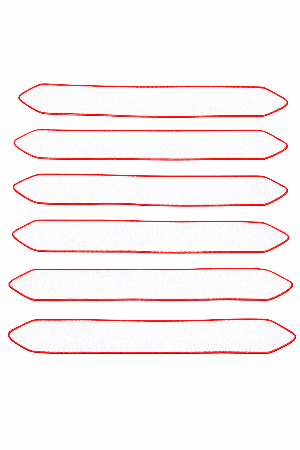 Chevrons / Doctoral Bars In White & Red - Pack of 6