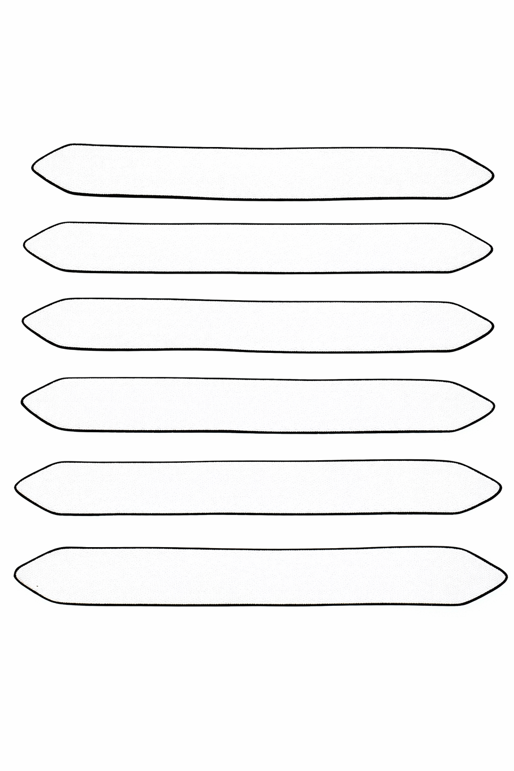 Chevrons / Doctoral Bars In White & Black - Pack of 6