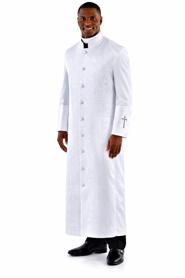 Men's Gershon Clergy Robe in White | Divinity Clergy Wear