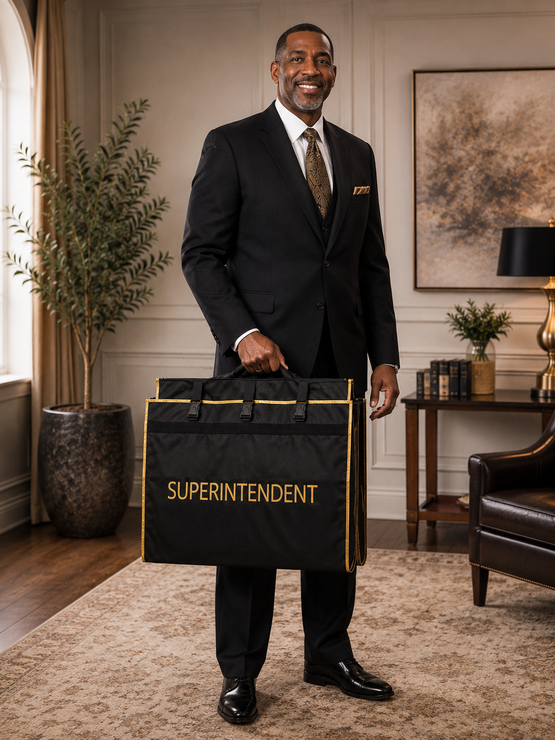 Clergy Robe Travel & Storage Bag in Black & Gold - SUPERINTENDENT