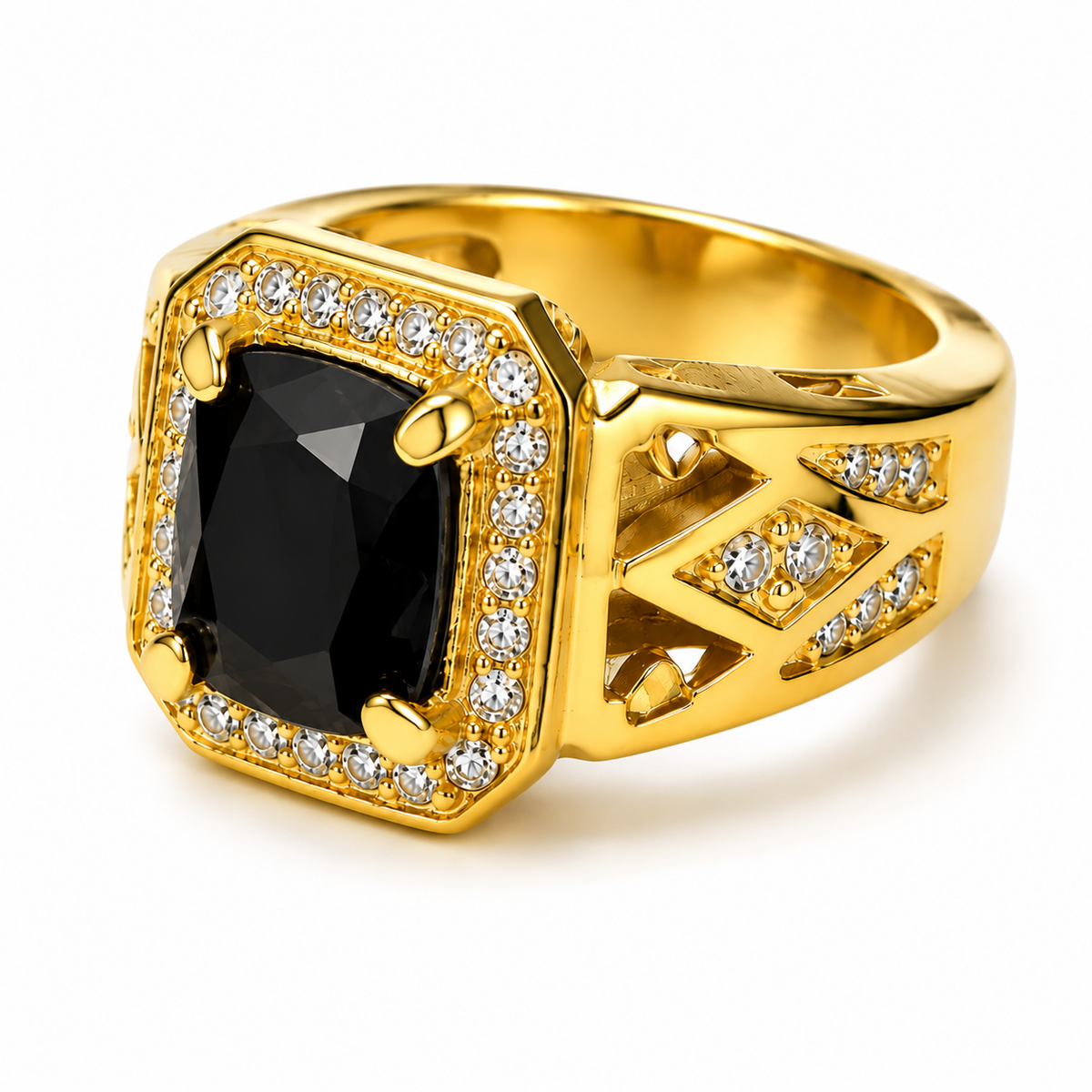 Ladies Ring in Gold & Black