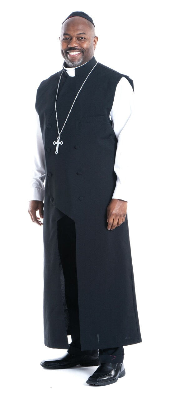 Full-Length Double Breasted Apron in Black
