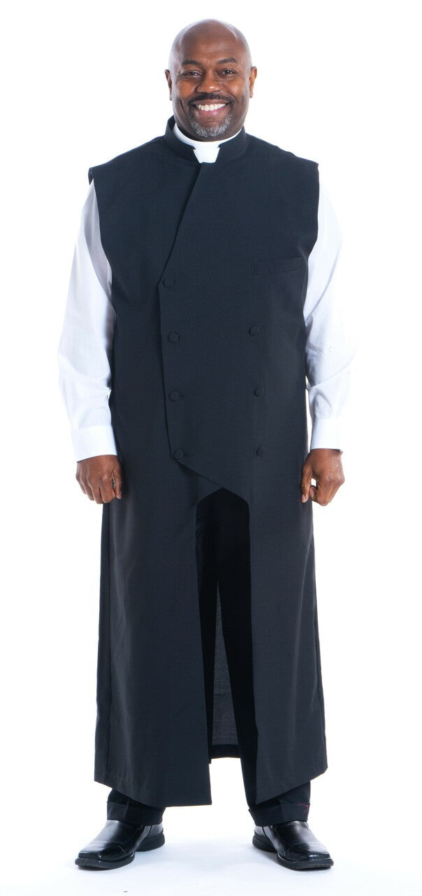 Full-Length Double Breasted Apron in Black