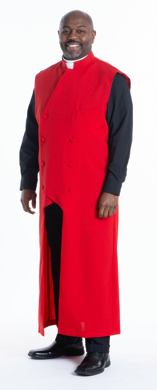 Full-Length Double Breasted Apron in Red