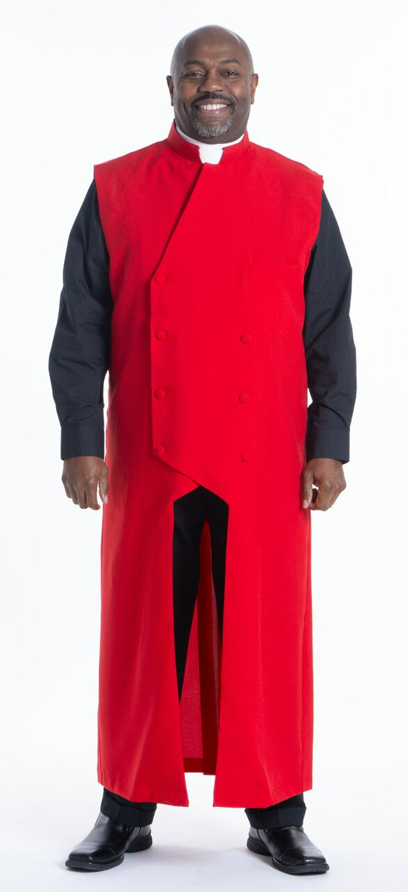 Full-Length Double Breasted Apron in Red