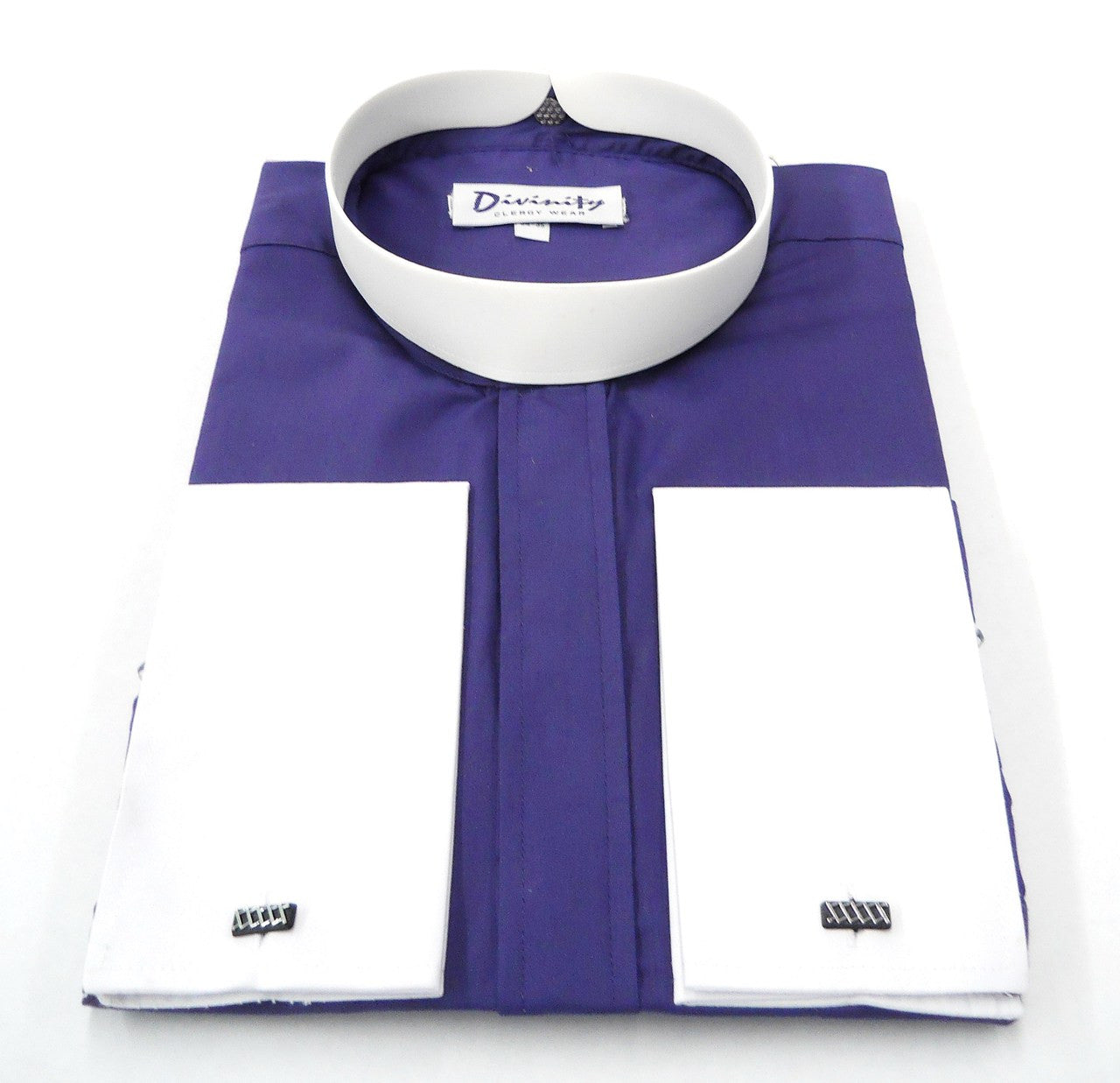 Bishop Collar Clergy Shirt In Purple