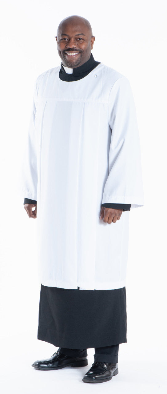 Round Neck No-Lace Surplice in Poly-Rayon