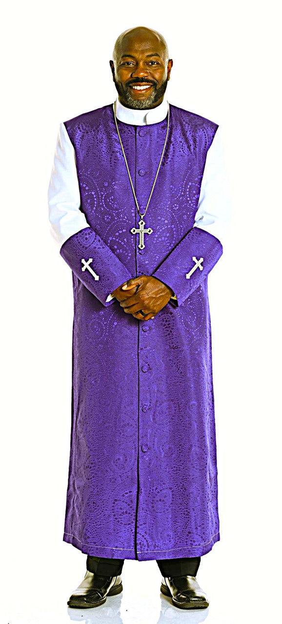 Gershon Clergy Robe For Men In Purple & White