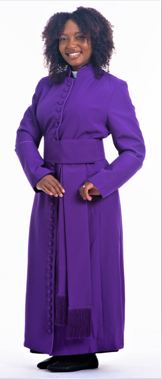 Ladies 33-Button Roman Cassock &amp; Cincture Set In Purple