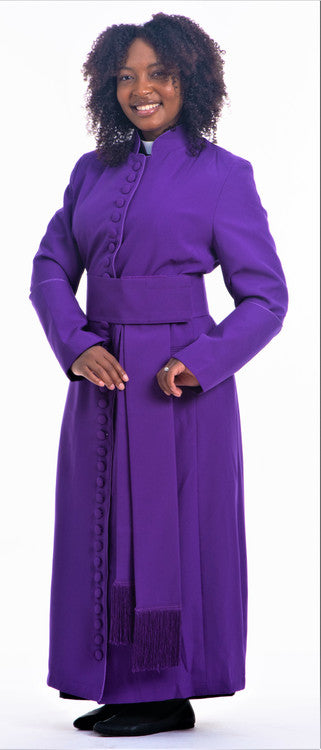 Ladies 33-Button Roman Cassock &amp; Cincture Set In Purple