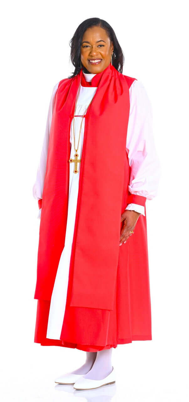 female clergy dresses Ladies' Apostle Vestment in Red (8 Pieces Included)
