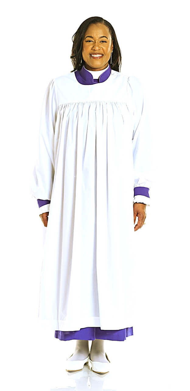 Ladies' Rochet with purple by Divinity | Elegant Clergy Vestments for ...