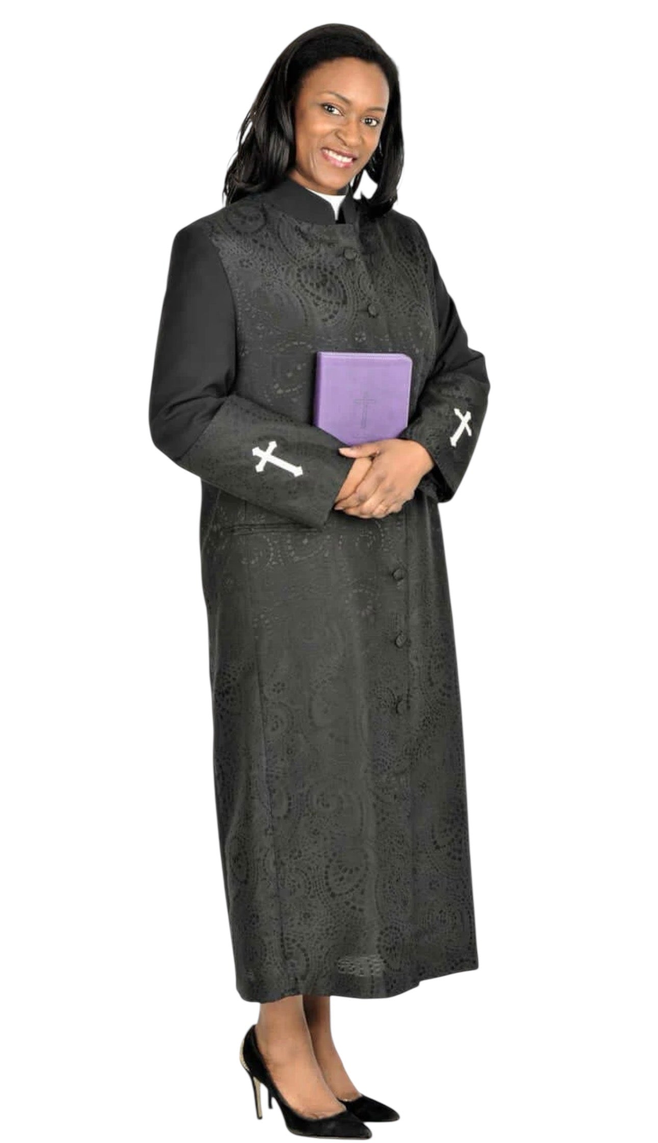 Gershon Clergy Robe for Ladies in Black | Divinity Clergy Wear Gershon Clergy Robe for Ladies in Black | Divinity Clergy Wear