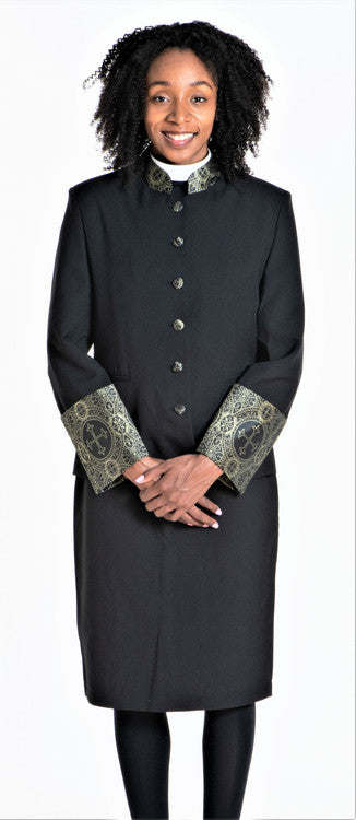 Sarah 2-Piece Jacket &amp; Skirt Set For Ladies In Black &amp; Gold