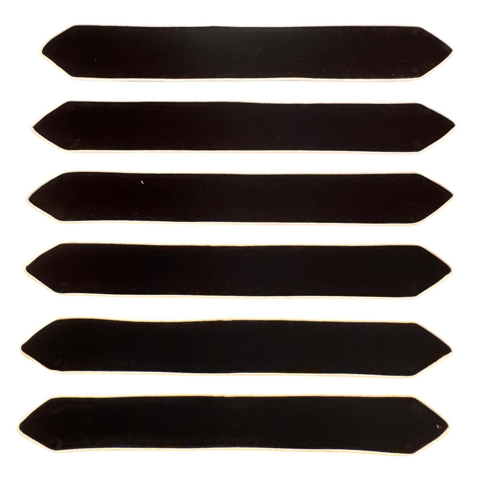 Chevron / Doctoral Bars In Black & White - Pack of 6, featuring 6 black bars with gold edges, 17 inches long.