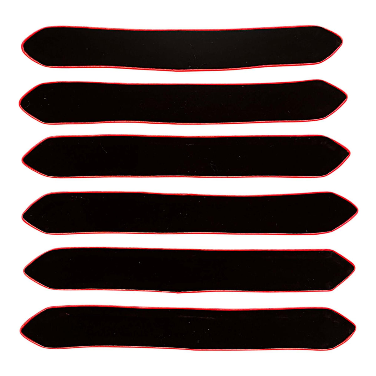 Chevron / Doctoral Bars In Black & Red - Pack of 6, featuring 6 black bars with red edges, 17 x 2.5 inches each.