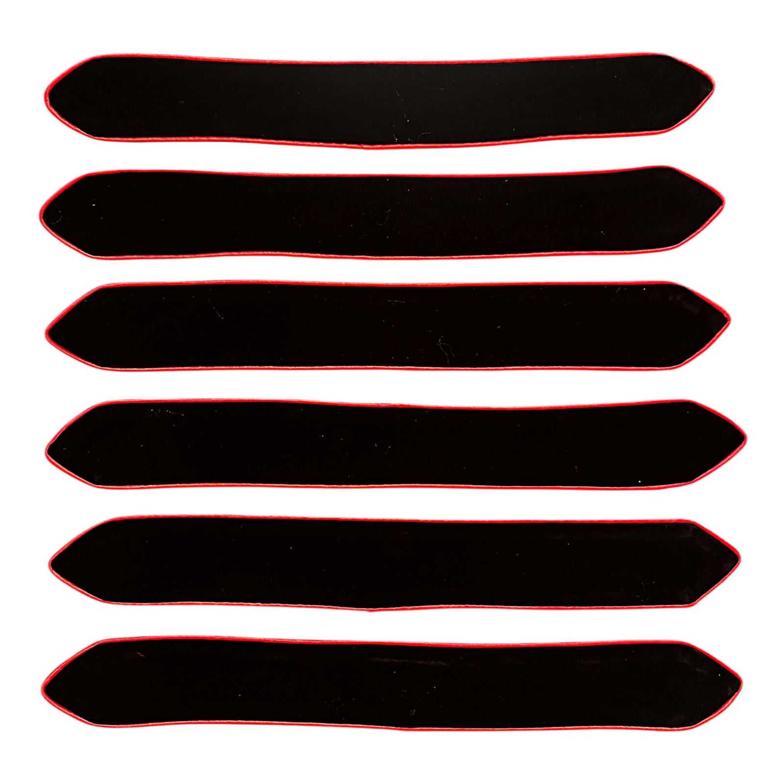 Chevron / Doctoral Bars In Black & Red - Pack of 6, featuring 6 black bars with red edges, 17 x 2.5 inches each.