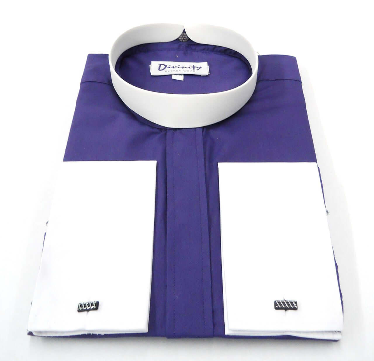 Bishop Collar Clergy Shirt In Purple
